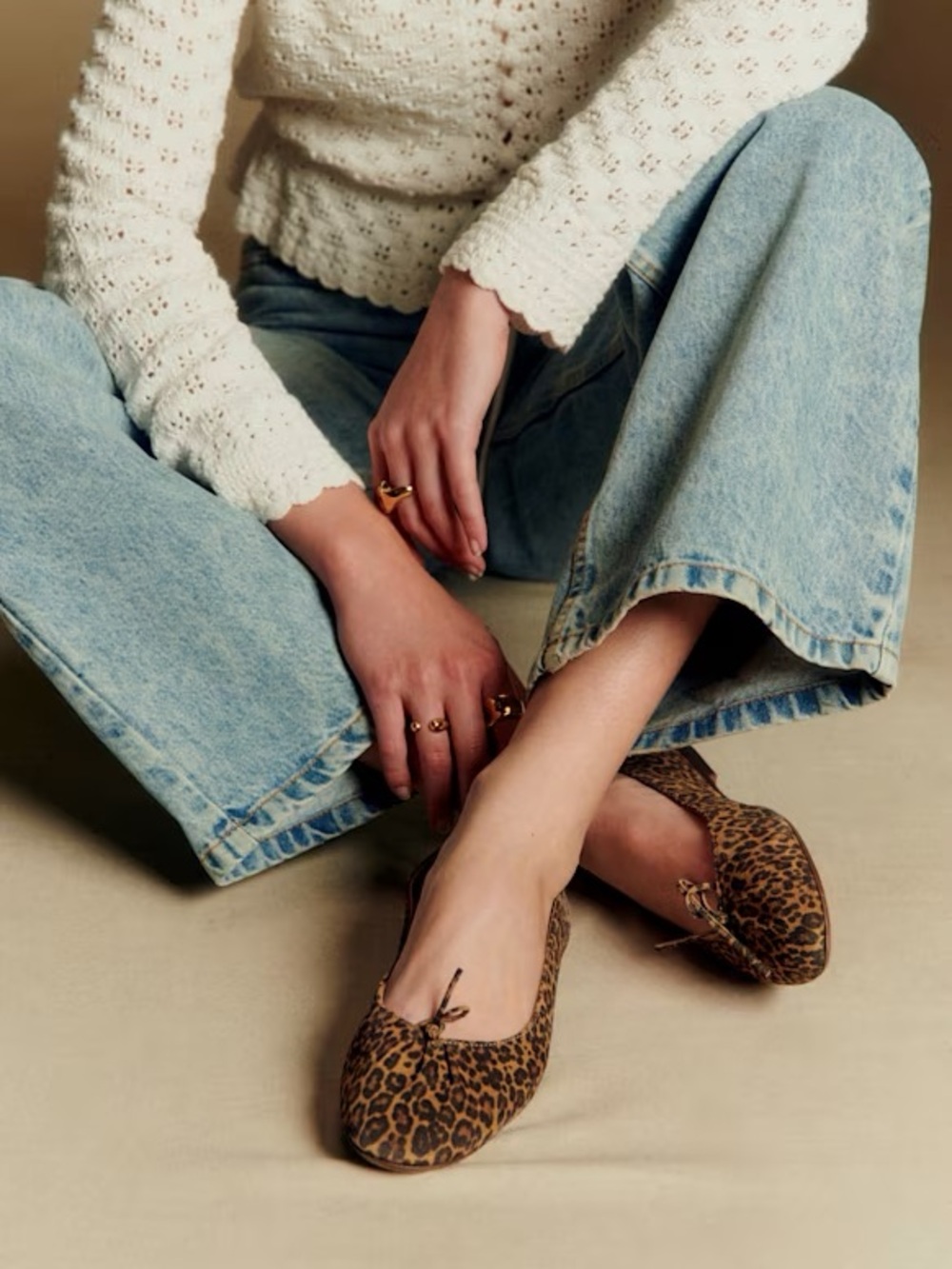 Sezane Leopard Print Ballet Flats - Sz 7